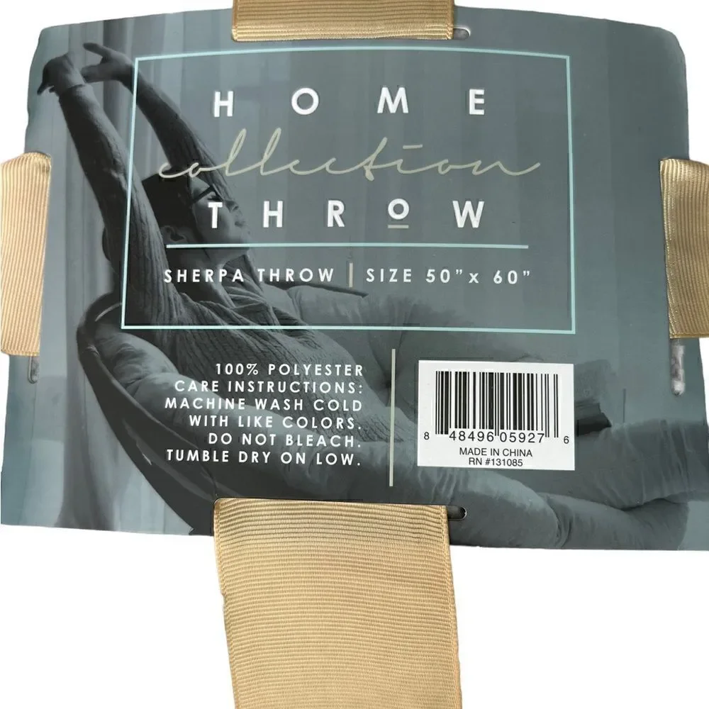 Home Collection Sherpa Throw Gray and White